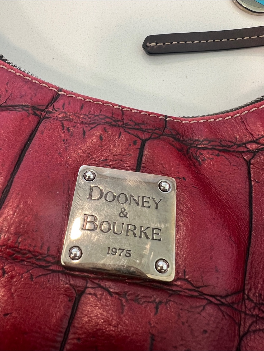Vintage Dooney & Bourke Red Croc Leather Hobo Bag Y2K - Picture 3 of 4